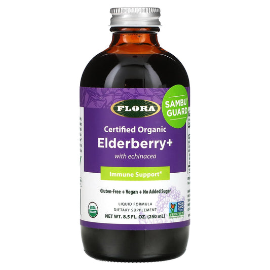 Elderberry+ Immune Support, USDA Organic, 8.5 fl oz (250 ml) - Image 1