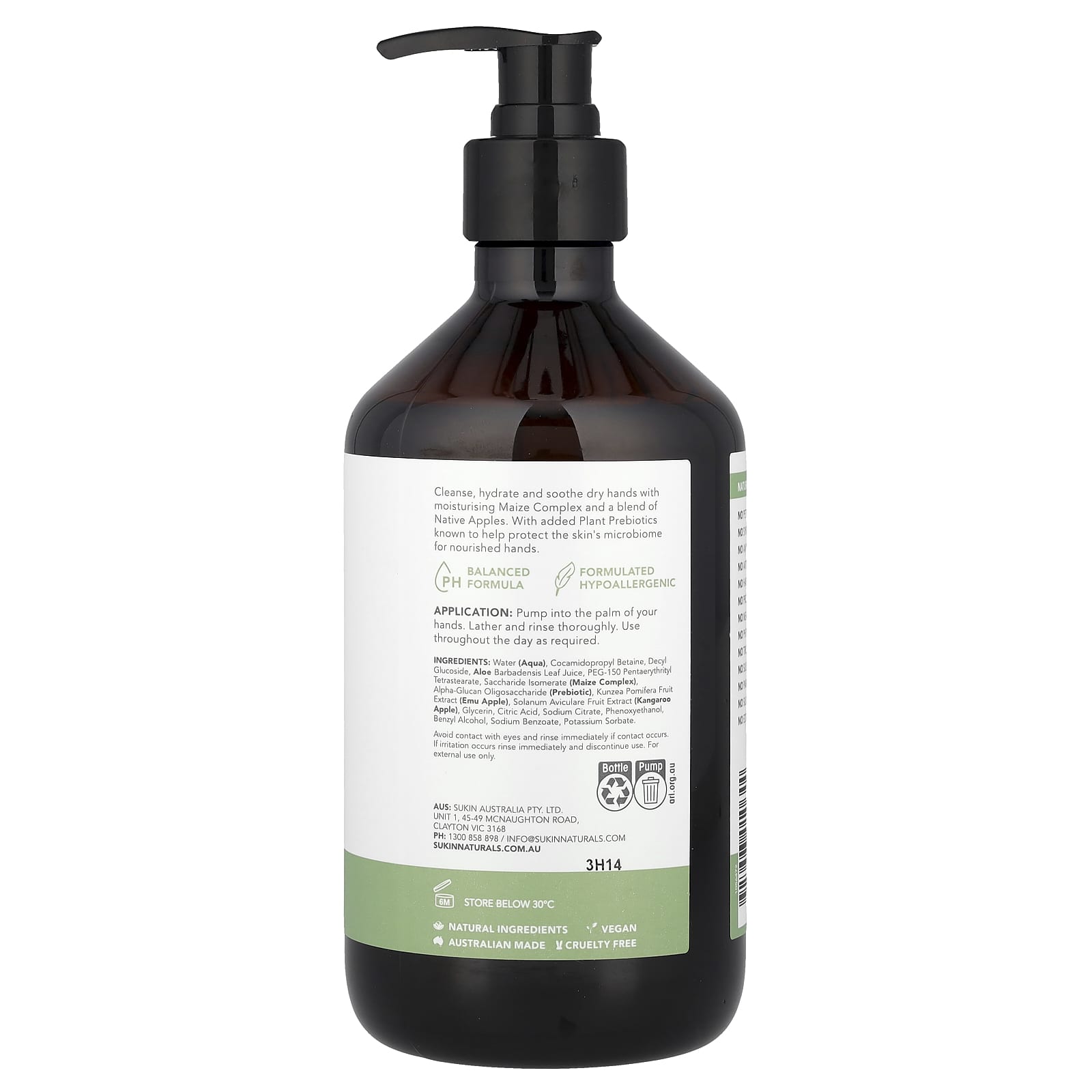 Sukin, Skin Relief, Hand Wash, Sensitive, Distressed Skin, Fragrance Free, 16.9 fl oz (500 ml) - Image 2