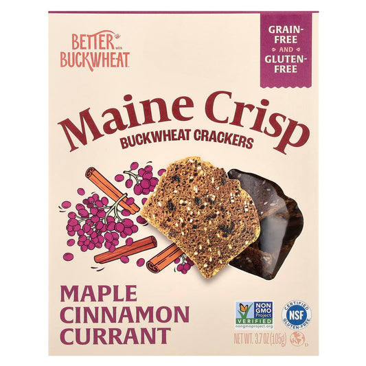 Maine Crisp Buckwheat Crackers - Gluten Free, Maple Cinnamon Currant - Image 1
