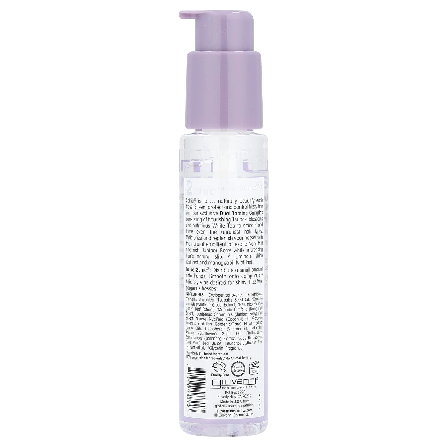 Giovanni 2Chic Ulta Shine Anti Frizz Hair Serum, Tsubaki & White Tea - Image 2