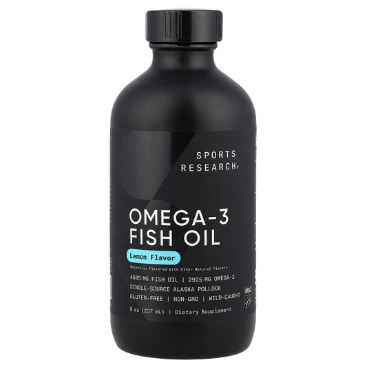 Sports Research, Omega-3 Fish Oil, Lemon, 8 oz (237 ml) - Image 1