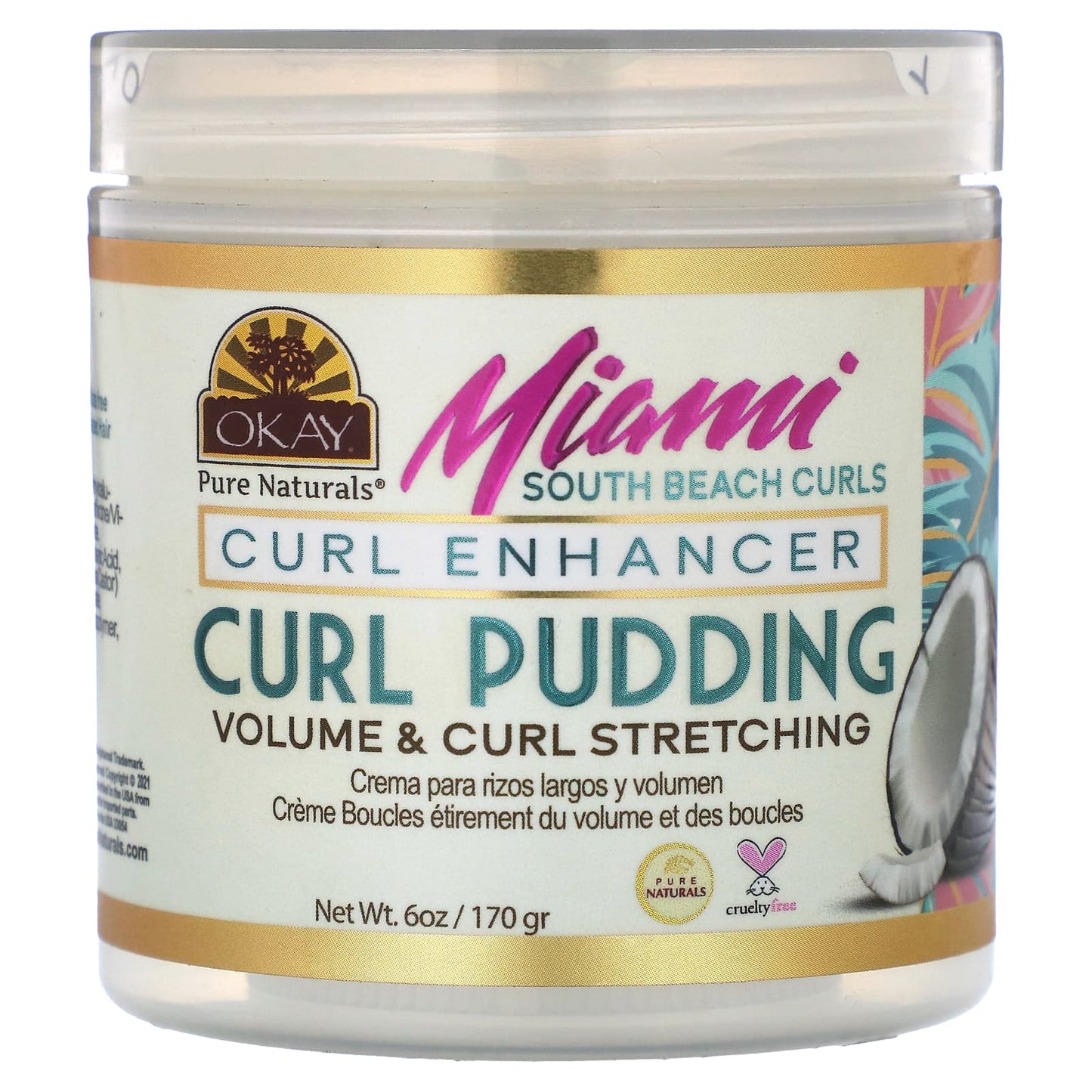 Okay Pure Naturals, Miami South Beach Curls, Curl Pudding, 6 oz (170 g) - Image 1