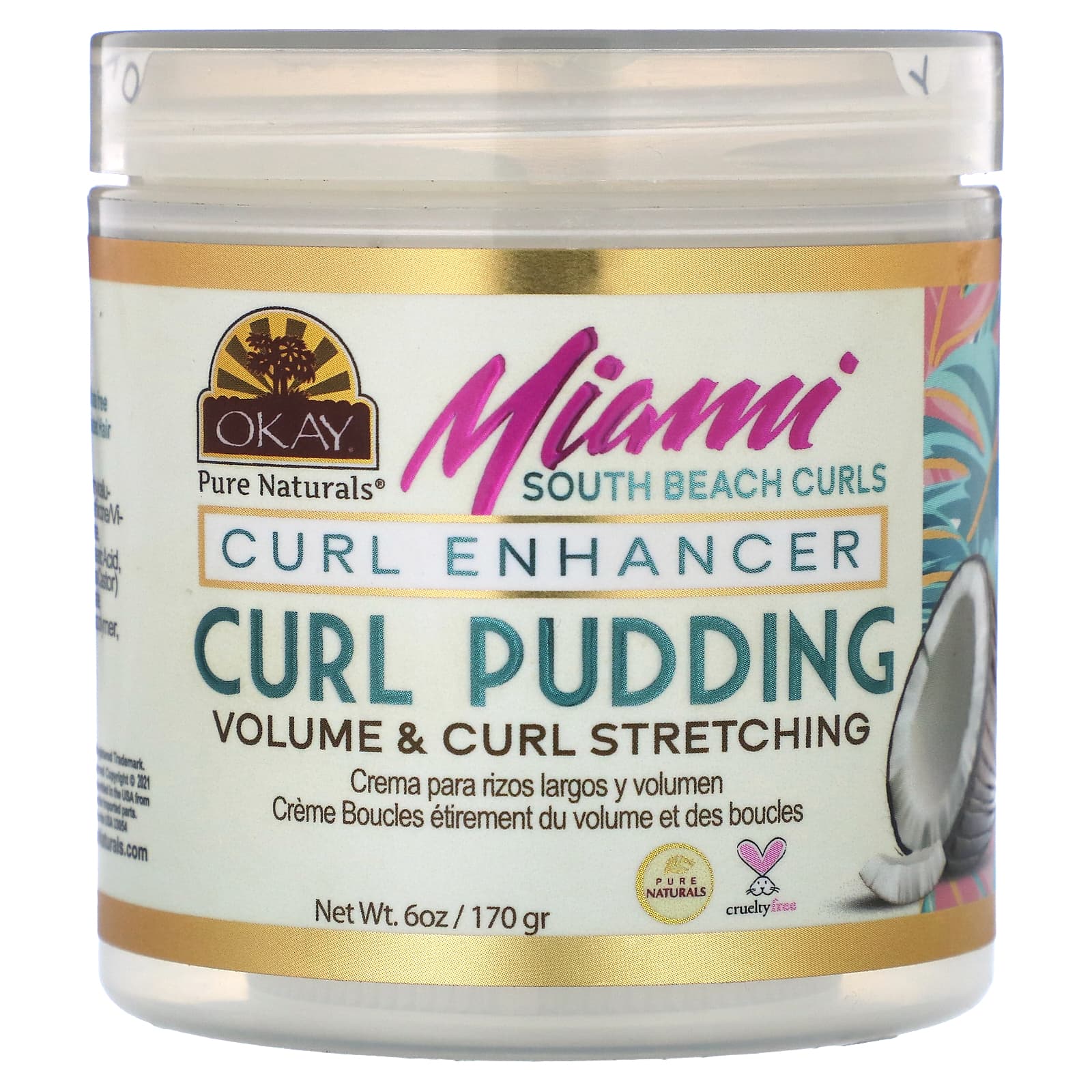 Okay Pure Naturals, Miami South Beach Curls, Curl Pudding, 6 oz (170 g) - Image 1