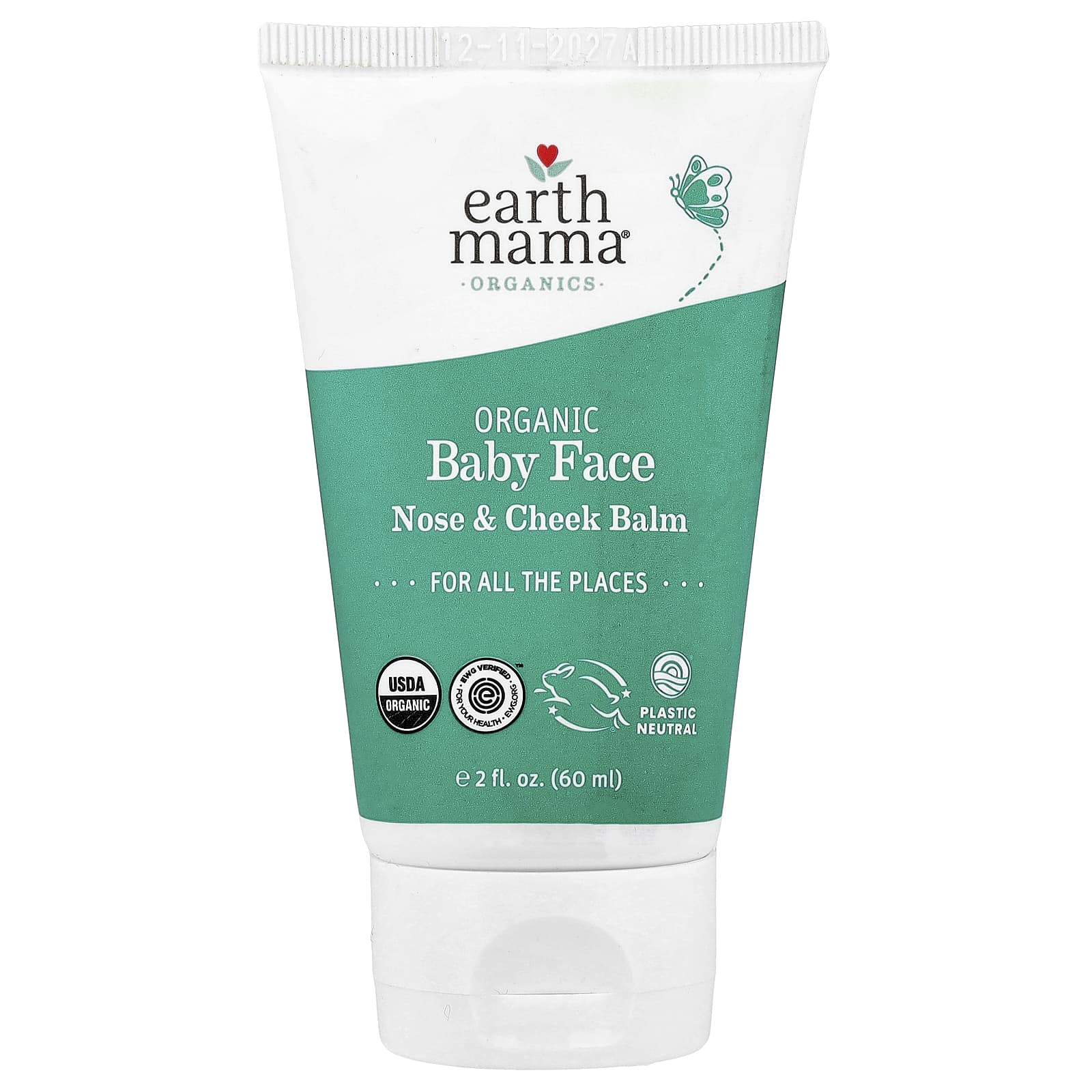 Organic Baby Face Balm for Sensitive Skin, 2 fl oz (60 ml) - Image 1