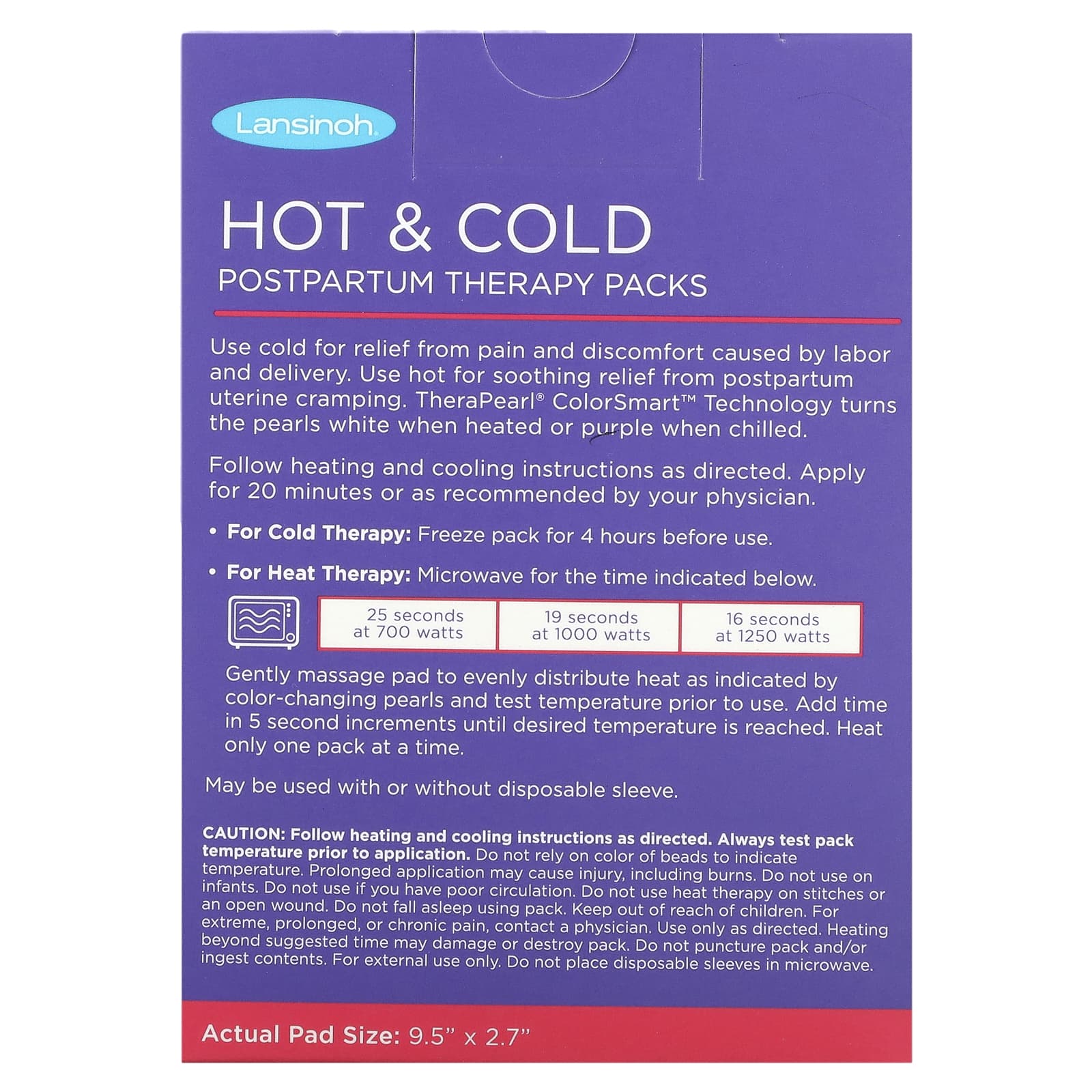 Lansinoh, Hot & Cold Postpartum Therapy Packs, 2 Reusable Packs & 12 Disposable Sleeves - Image 2
