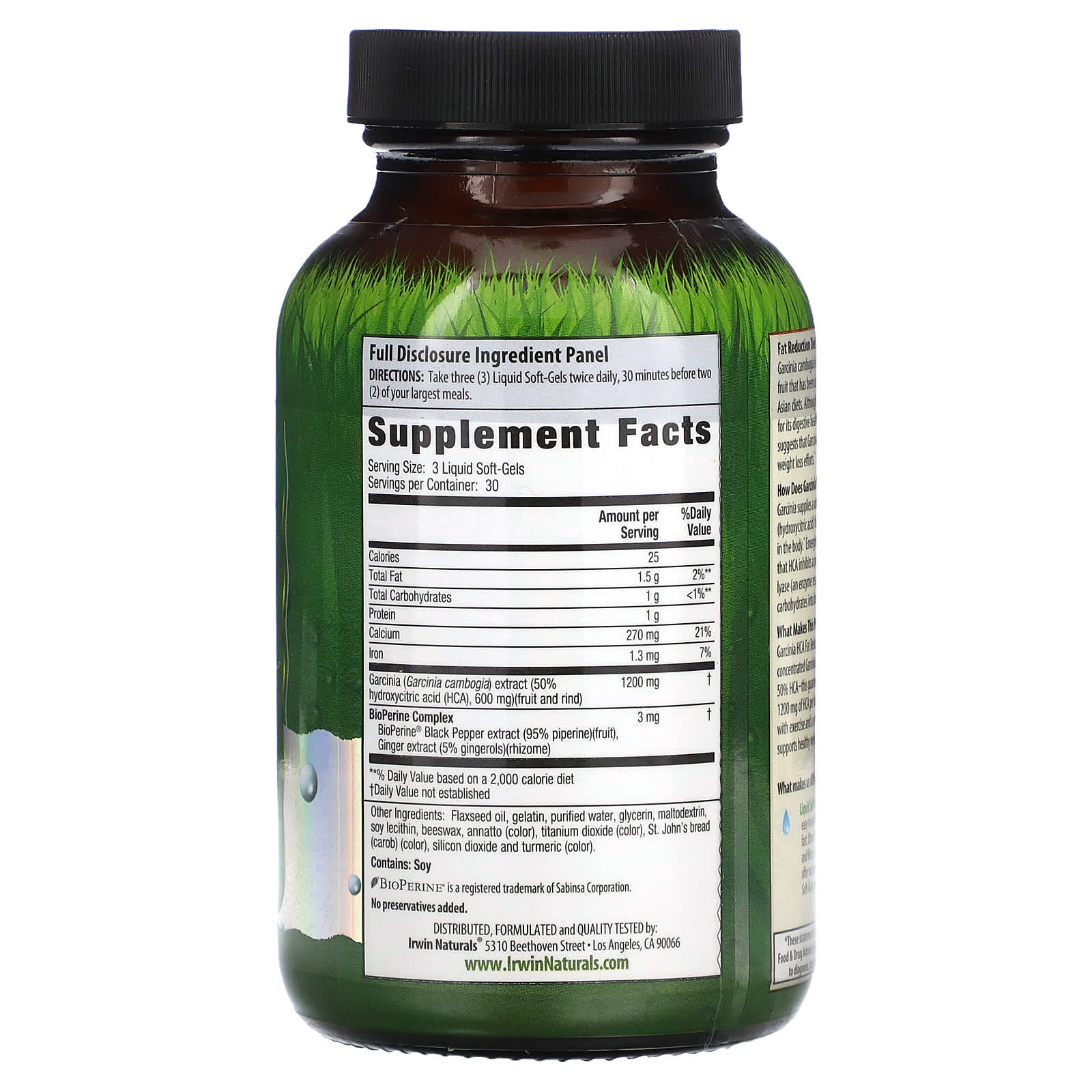 Irwin Naturals Garcinia HCA Fat Reduction Diet Supplement - Image 2