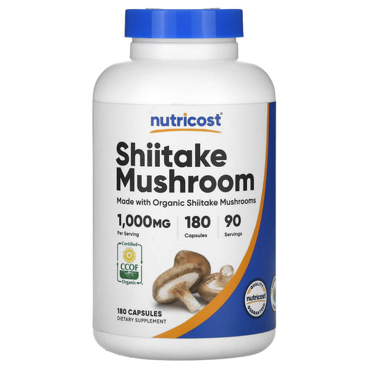 Nutricost, Shiitake Mushroom, 180 Capsules (500 mg per Capsule) - Image 1