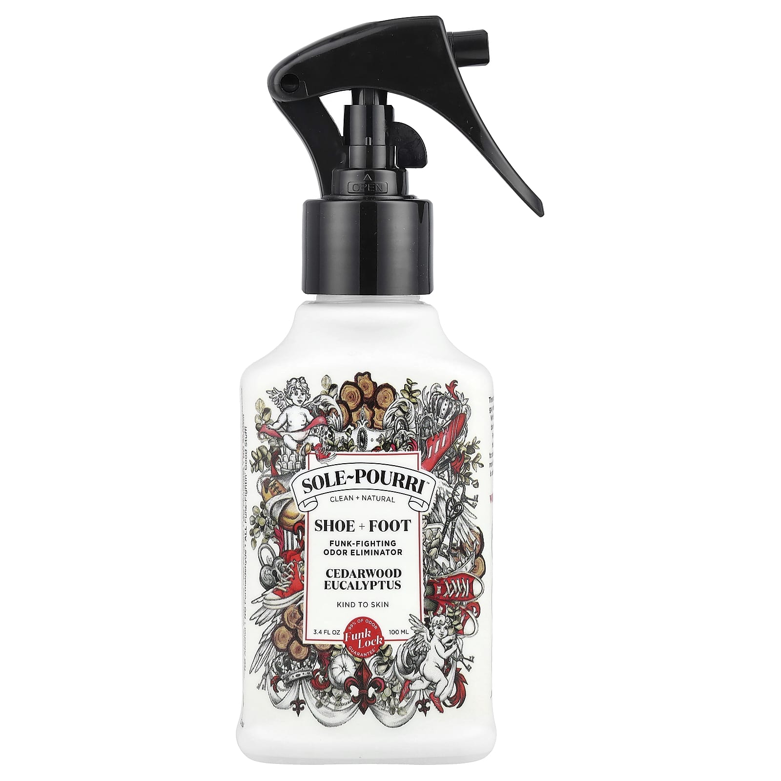 Poo-Pourri, Sole-Pourri™  Shoe+ Foot, Funk-Fighting Odor Eliminator, Cedarwood Eucalyptus, 3.4 fl oz (100 ml) - Image 1