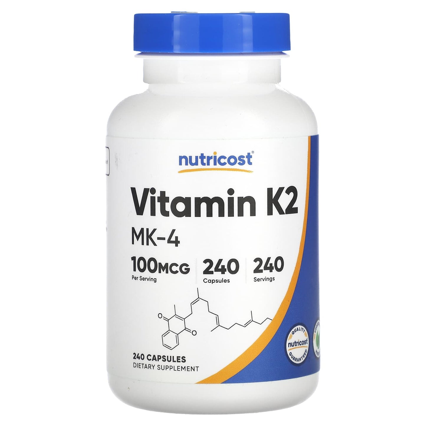 Nutricost, Vitamin K2, 100 mcg, 240 Capsules - Image 1