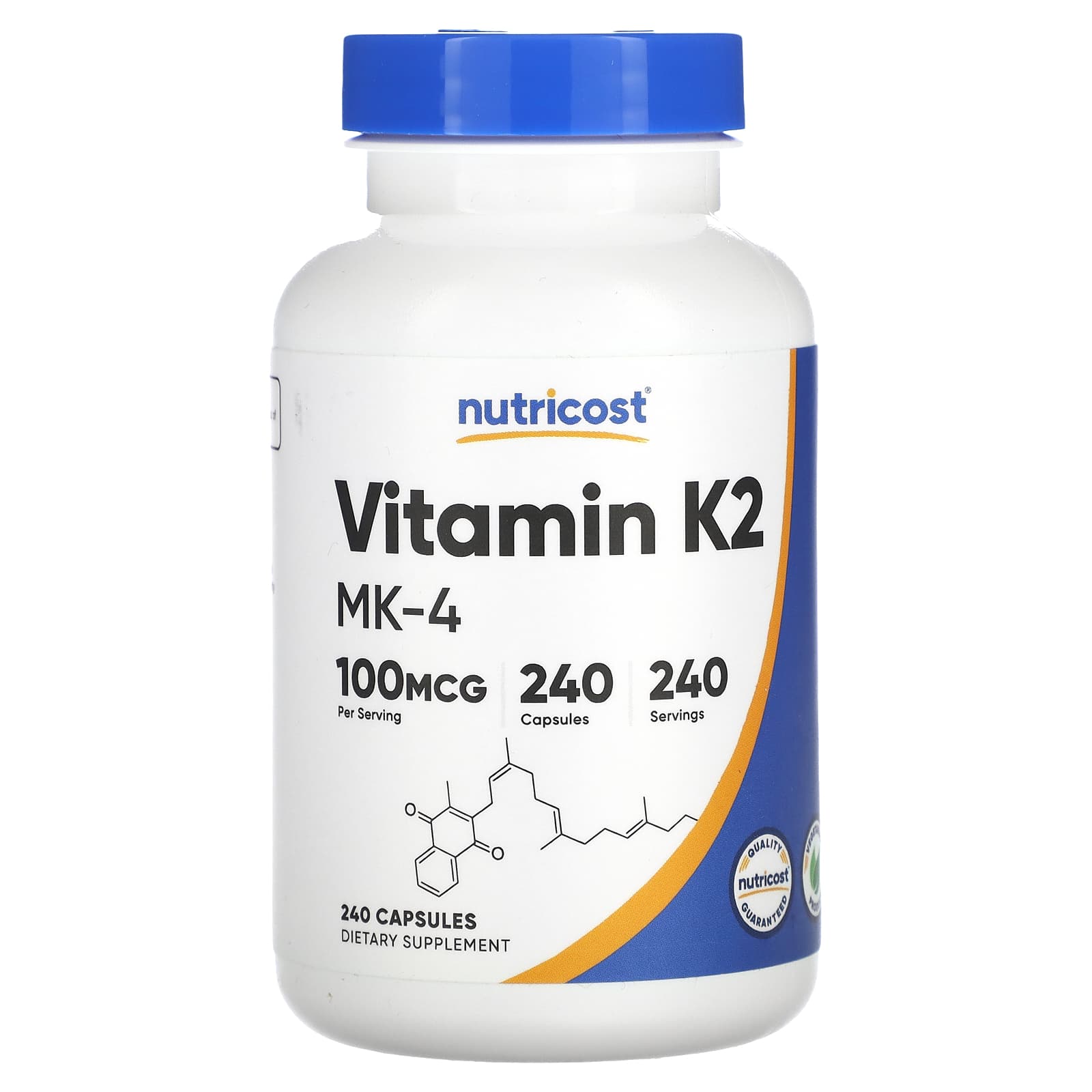 Nutricost, Vitamin K2, 100 mcg, 240 Capsules - Image 1