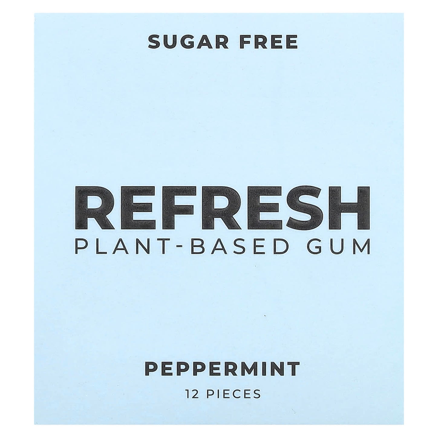 Refresh Gum, Plant-Based Gum, Sugar Free, Peppermint, 12 Pieces - Image 1