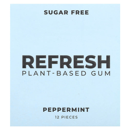 Refresh Gum, Plant-Based Gum, Sugar Free, Peppermint, 12 Pieces - Image 1