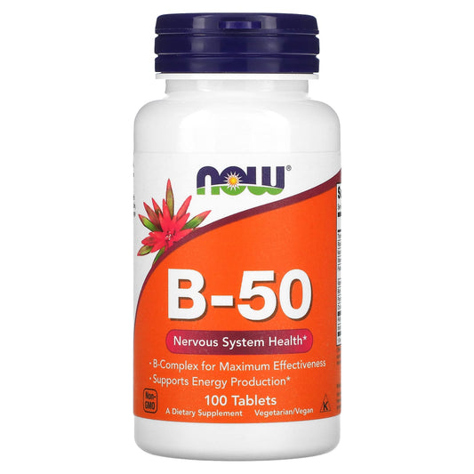 NOW Foods, B-50, 100 Tablets - Image 1
