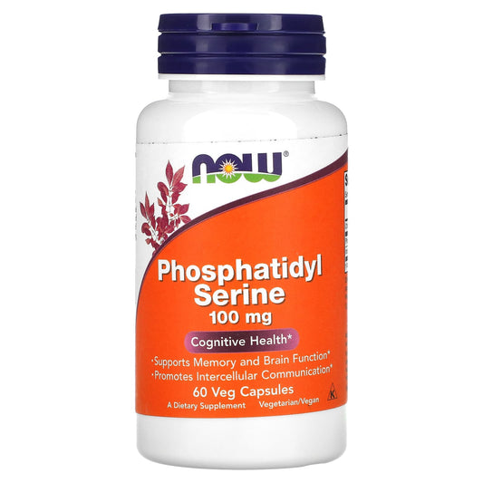 NOW Foods, Phosphatidyl Serine, 100 mg, 60 Veg Capsules - Image 1