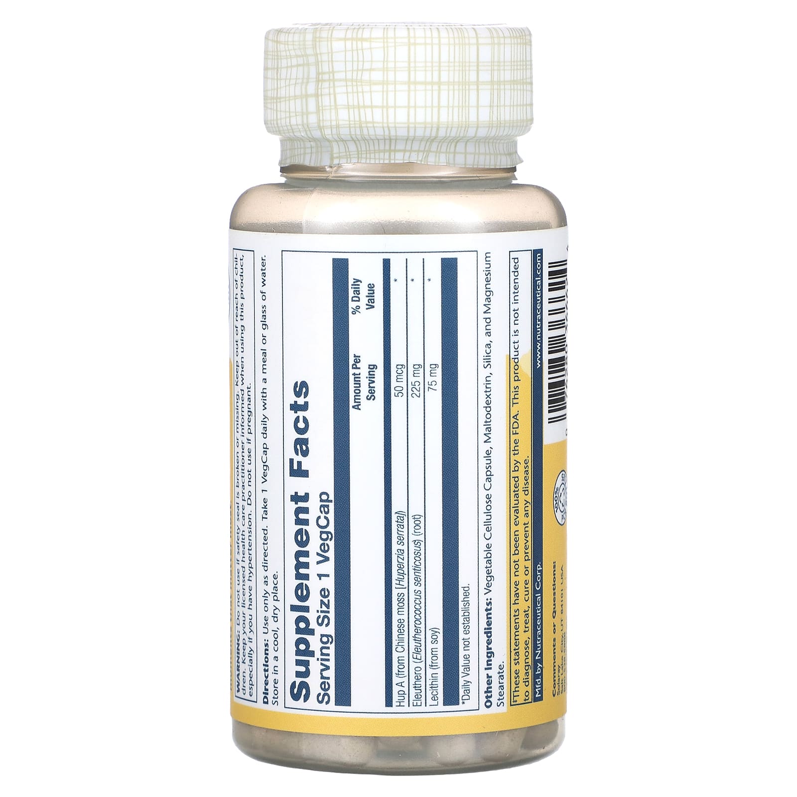 Solaray, Huperzine A with Eleuthero, 60 VegCaps - Image 2