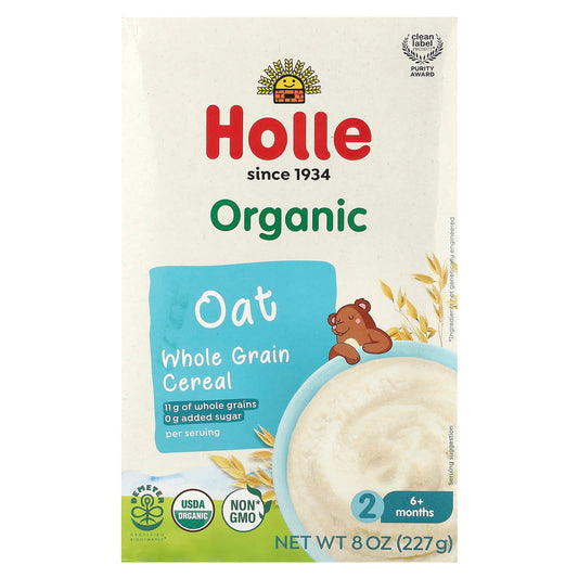 Holle Organic Whole Grain Oat Cereal for Babies 6+ Months 8oz - Image 1