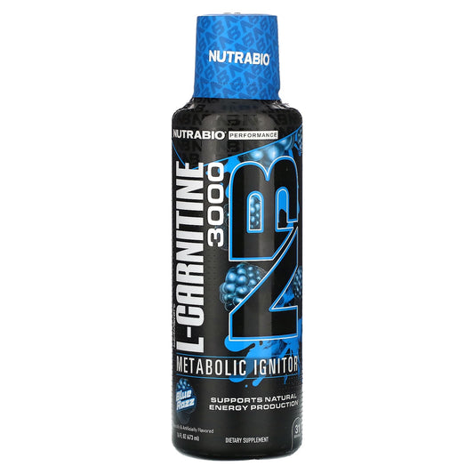 NutraBio, LeanShots L-Carnitine 3000, Blue Razz, 16 fl oz (473 ml) - Image 1