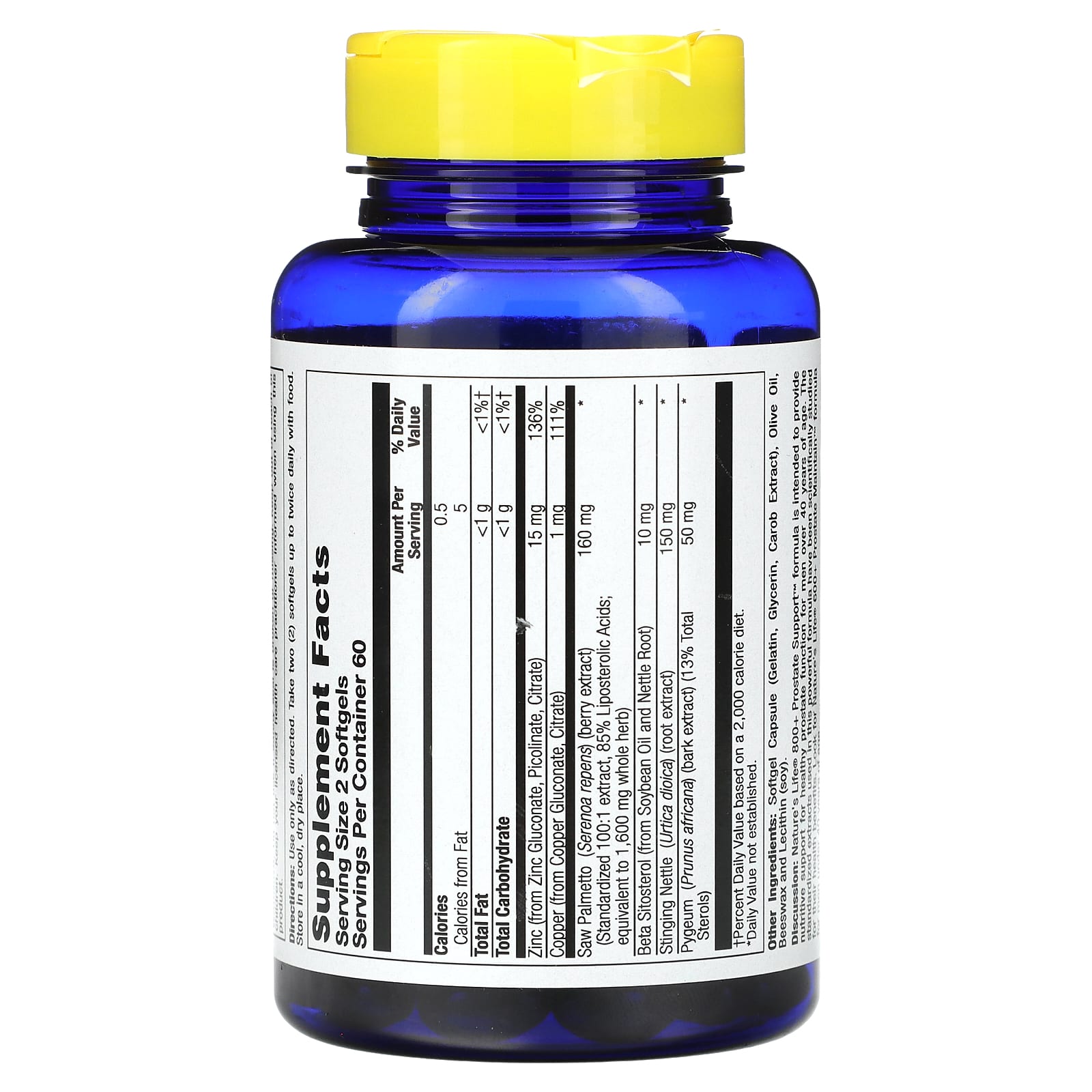 Nature's Life, 800+ Prostate Support, 120 Softgels - Image 2