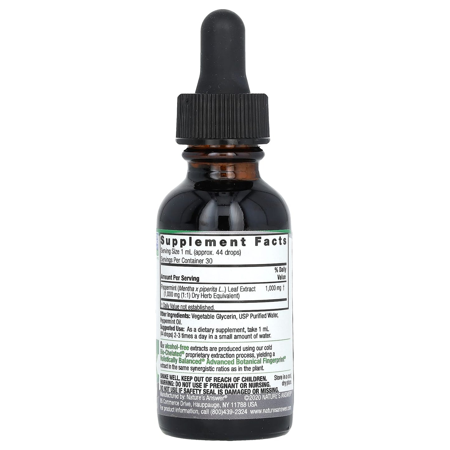 Nature's Answer, Peppermint Leaf, Alcohol-Free , 1,000 mg , 1 fl oz (30 ml) - Image 2