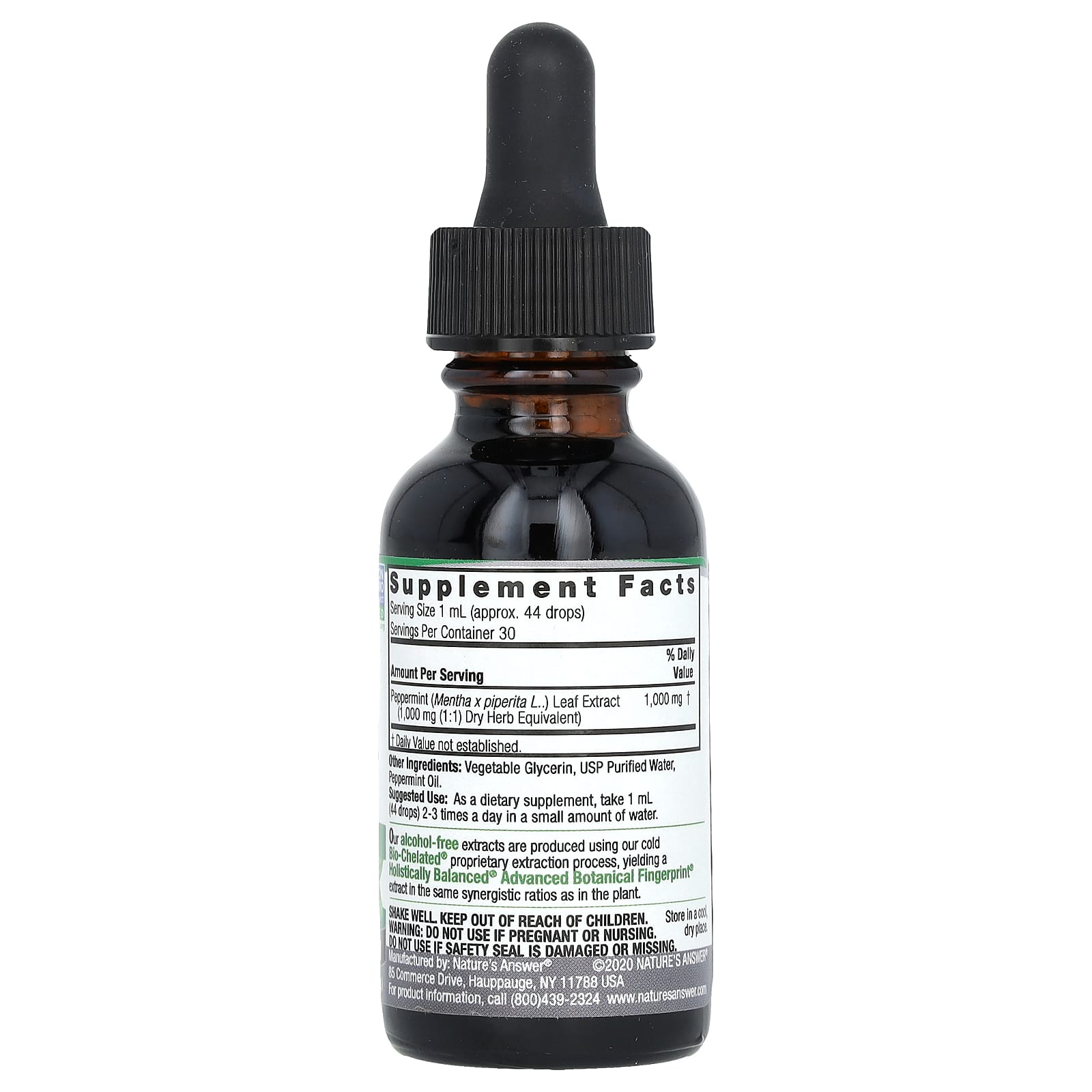 Nature's Answer, Peppermint Leaf, Alcohol-Free , 1,000 mg , 1 fl oz (30 ml) - Image 2