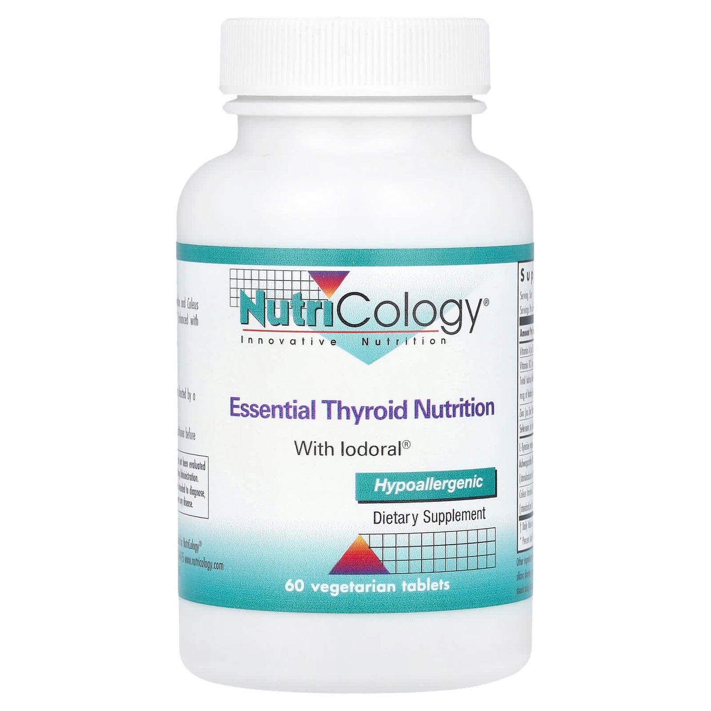 Nutricology, Essential Thyroid Nutrition with Iodoral®, 60 Vegetarian Tablets - Image 1