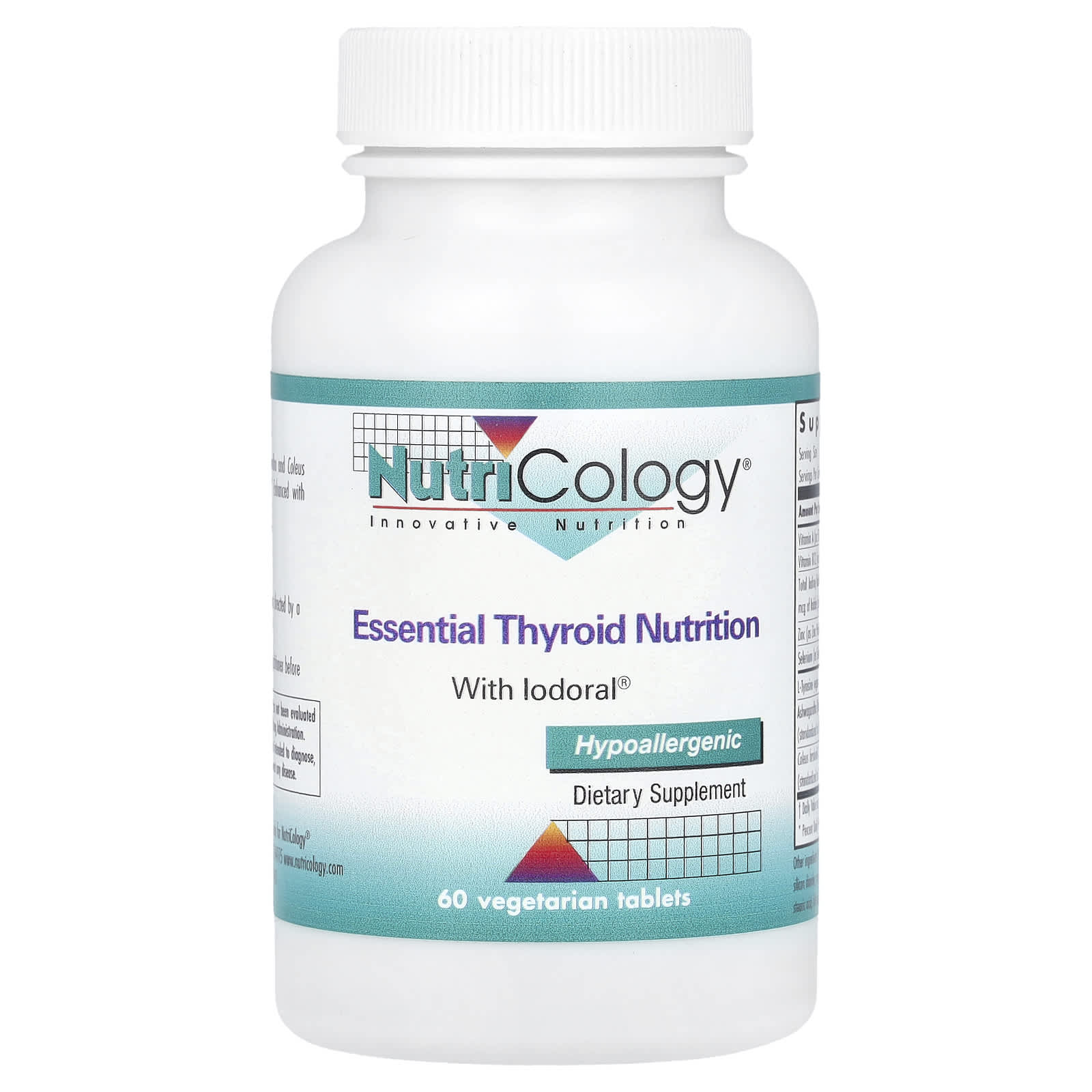 Nutricology, Essential Thyroid Nutrition with Iodoral®, 60 Vegetarian Tablets - Image 1