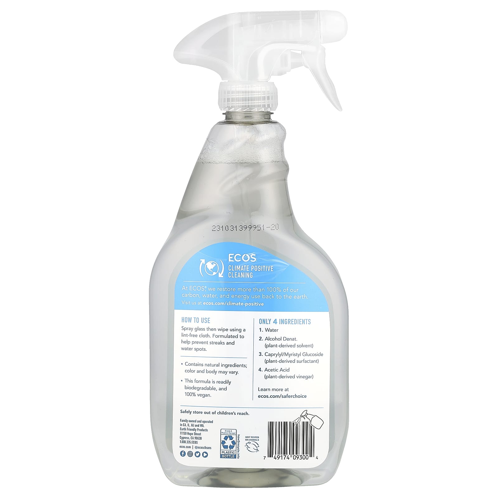 Eco-Friendly Plant Powered Window Cleaner, 22 fl oz - Cruelty-Free & Vegan - Image 2