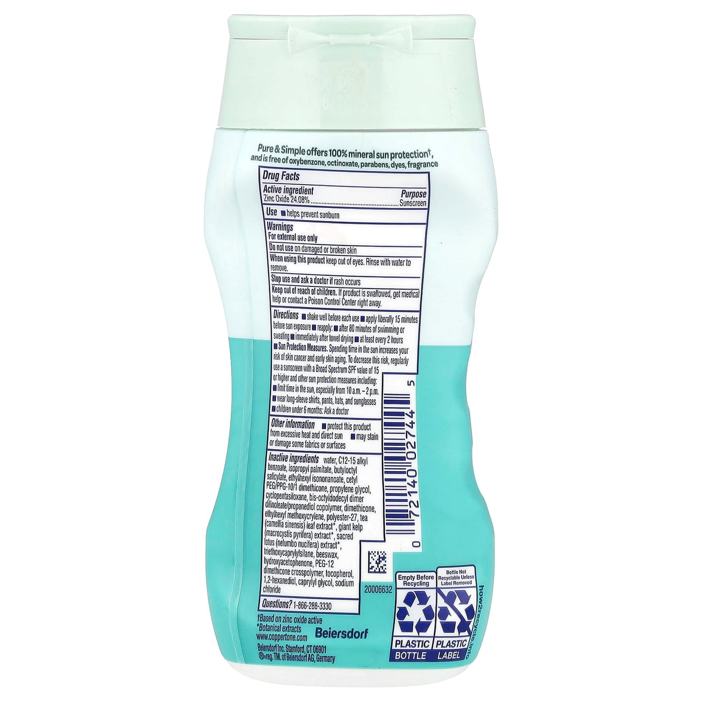 Coppertone Pure & Simple Kids SPF 50 Sunscreen - 6 fl oz - Image 2