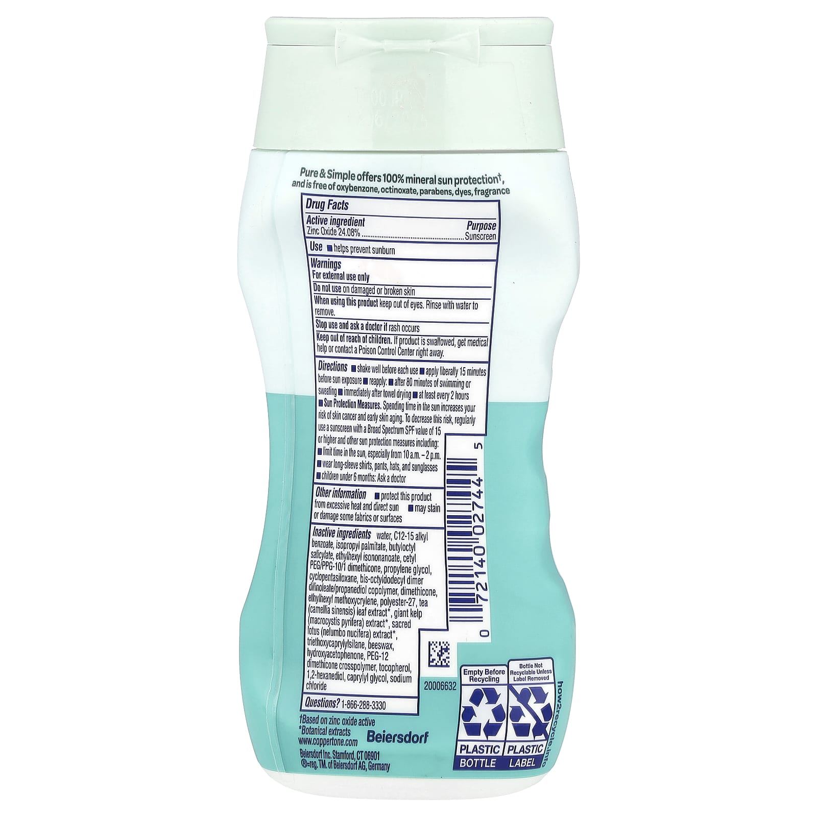 Coppertone Pure & Simple Kids SPF 50 Sunscreen - 6 fl oz - Image 2