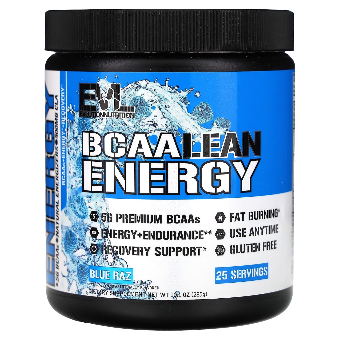 EVLution Nutrition BCAA Lean Energy - Blue Raz, 10.1 oz (285g) - Image 1