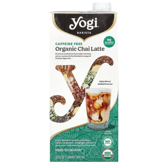 Yogi Tea, Barista, Organic Chai Latte, Rooibos Tea Concentrate, Caffeine Free, 32 fl oz (946 ml) - Image 1