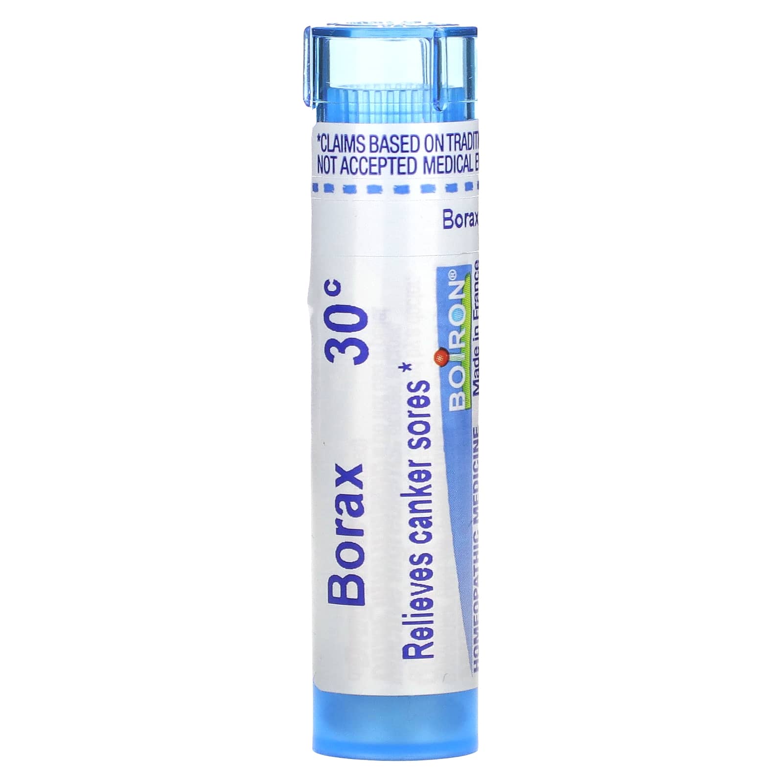 Boiron Canker Sore Relief, 80 Pellets, Homeopathic Medicine, Borax 30C - Image 1