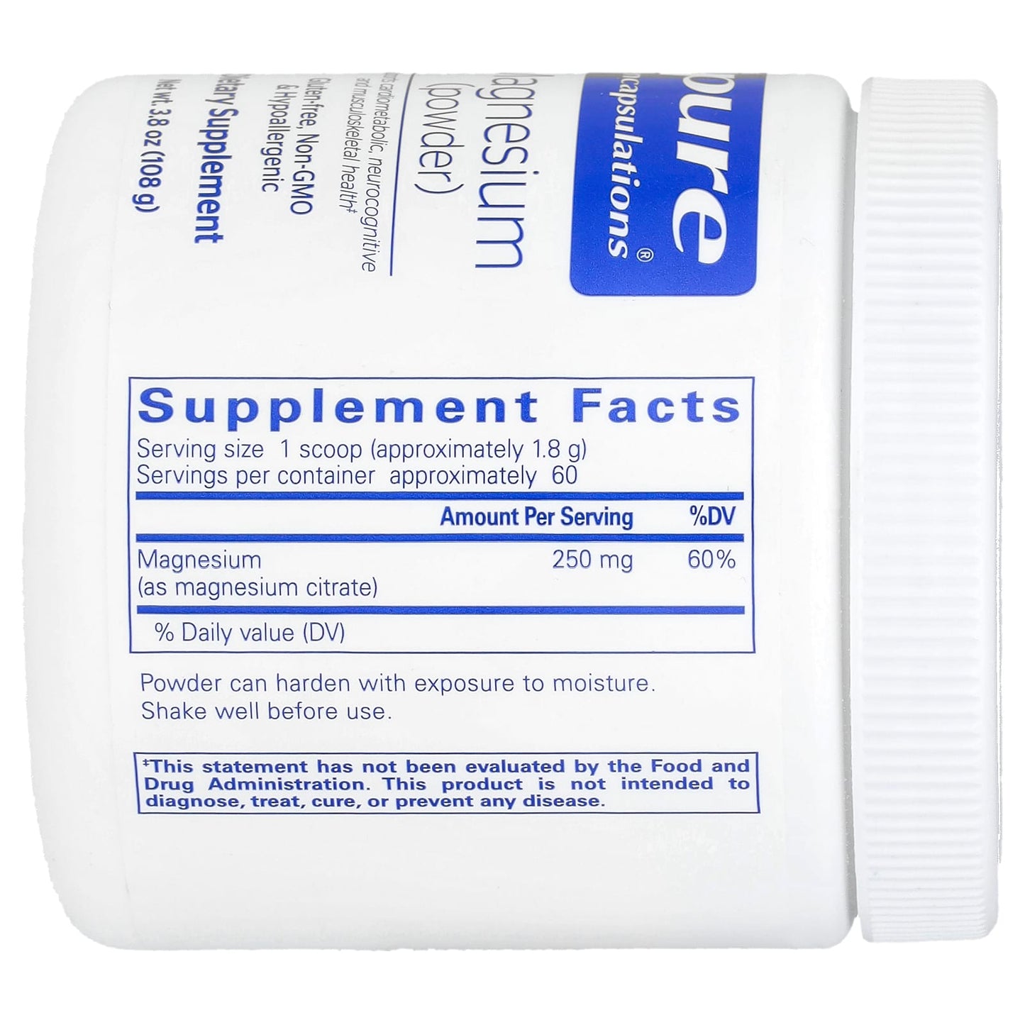 Pure Encapsulations, Magnesium Powder, 3.8 oz (108 g) - Image 2