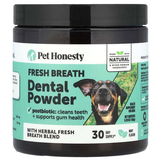 Pet Honesty, Fresh Breath Dental Powder, For Dogs, Mint, 5.29 oz (150 g) - Image 1