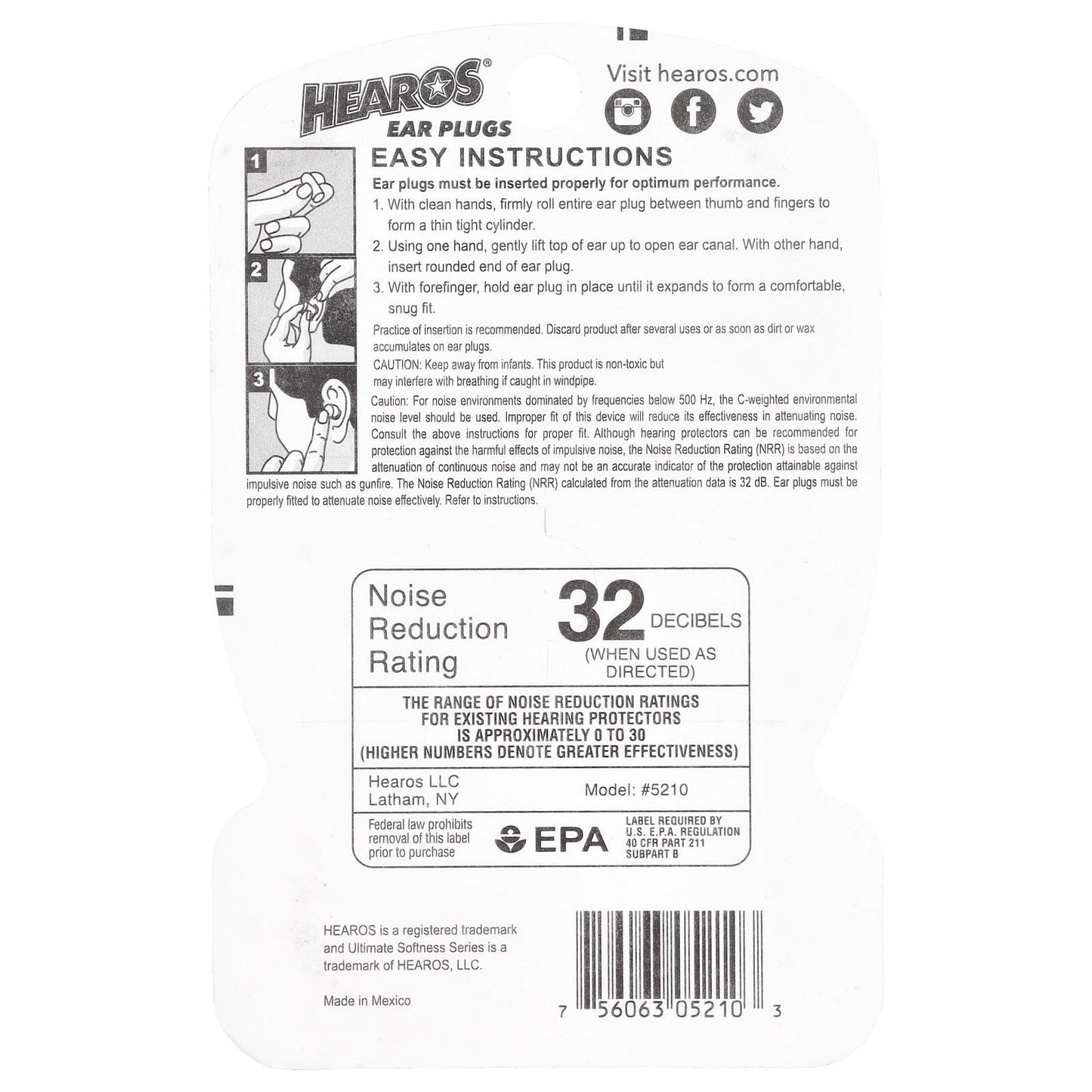 Hearos Ultimate Softness Ear Plugs, NRR 32, Yellow, 14 Pairs - Image 2