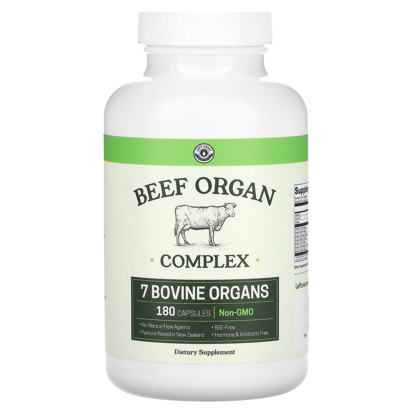Left Coast Performance, Beef Organ Complex, 180 Capsules - Image 1