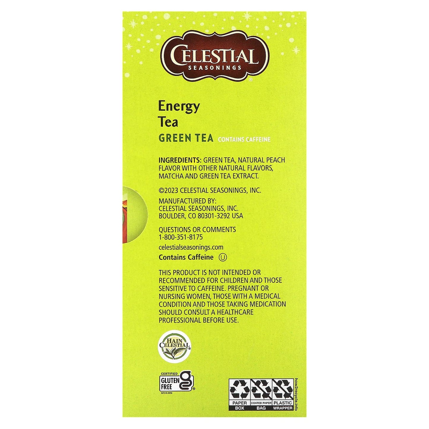 Green Tea Energy Boost - Celestial Seasonings, 12 Tea Bags - Image 2