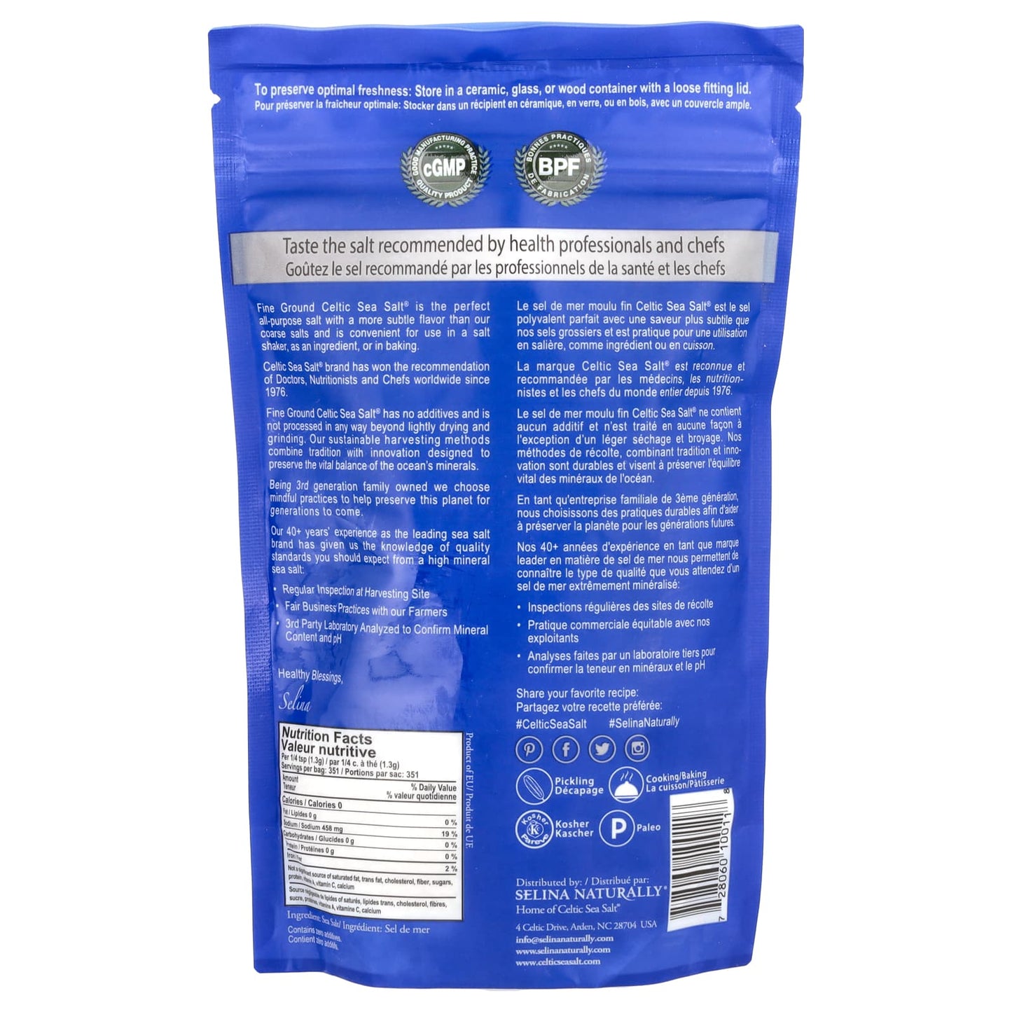Fine Ground Celtic Sea Salt for Cooking & Baking, 1 lb - Selina Naturally - Image 2