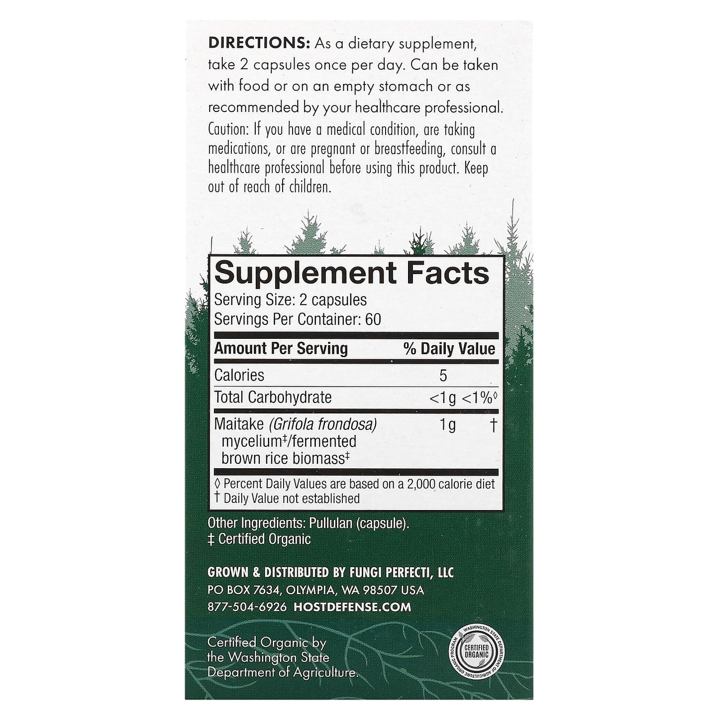 Host Defense Maitake Mushrooms, 120 Capsules, Organic & Vegan - Image 2