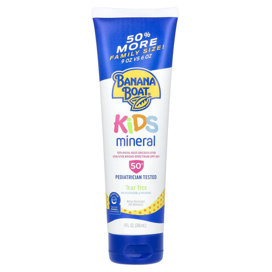 Kids Mineral Sunscreen Lotion, SPF 50+, Tear-Free, Non-Greasy, 9 fl oz - Image 1