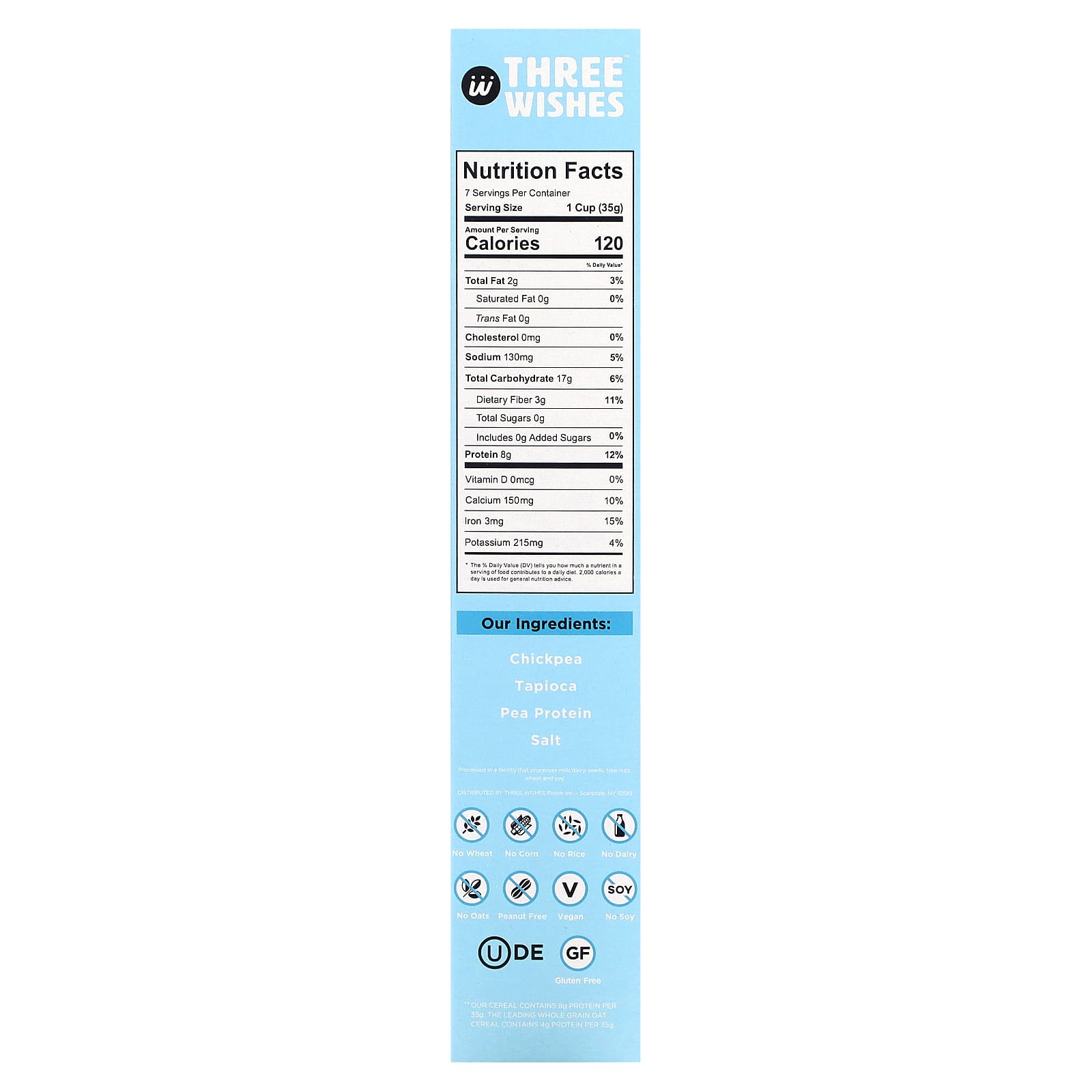 Three Wishes, Grain Free Cereal, Unsweetened, 8.6 oz (245 g) - Image 2