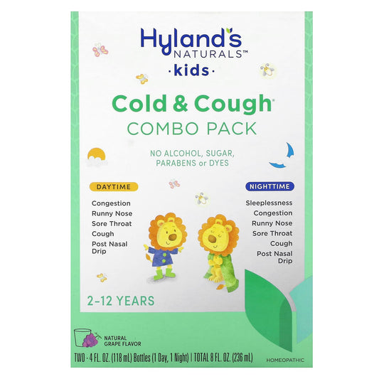Hyland's Naturals Kids Cold & Cough Combo Pack, Natural Grape, 2 Bottles - Image 1