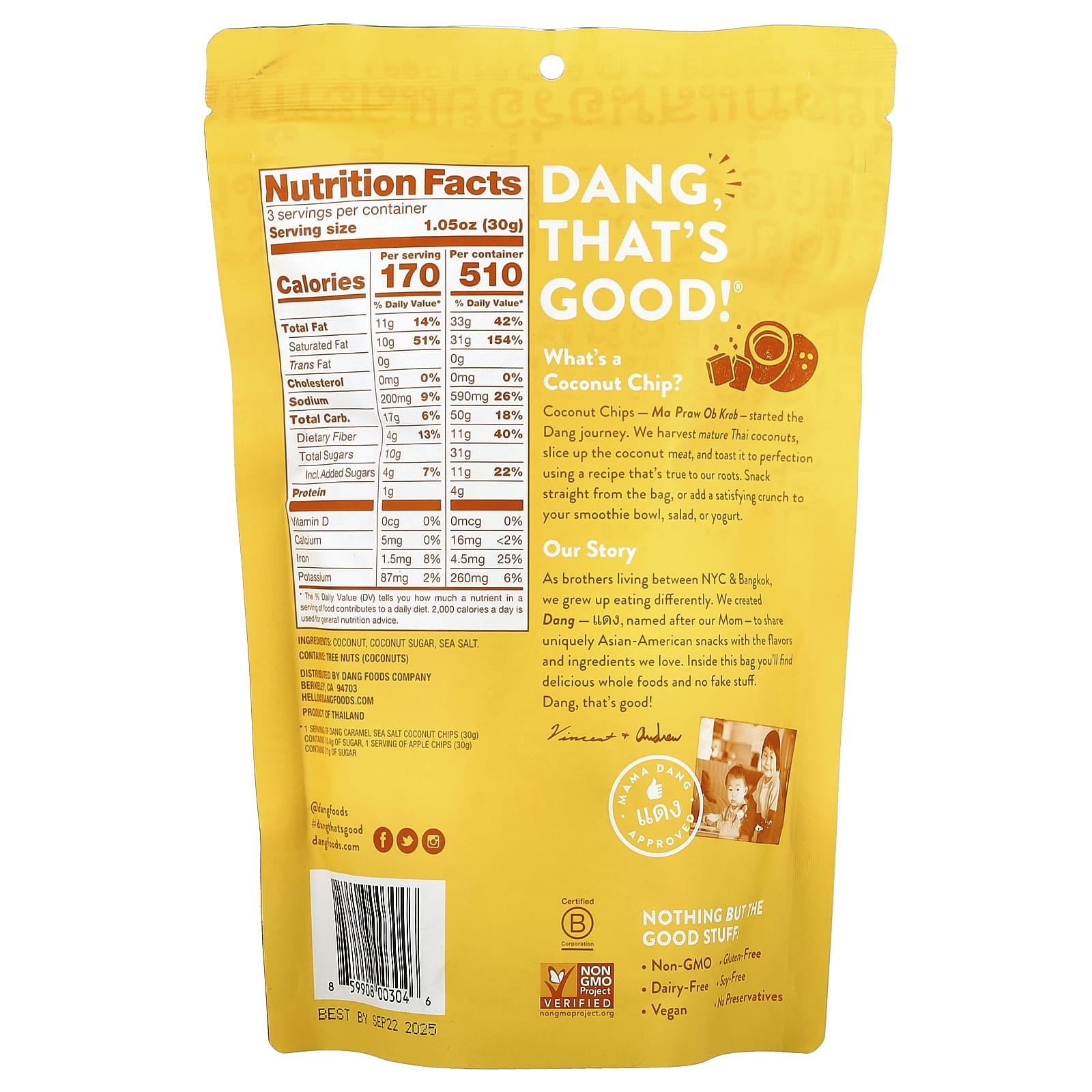 Dang Foods, Coconut Chips, Caramel Sea Salt, 3.17 oz (90 g)