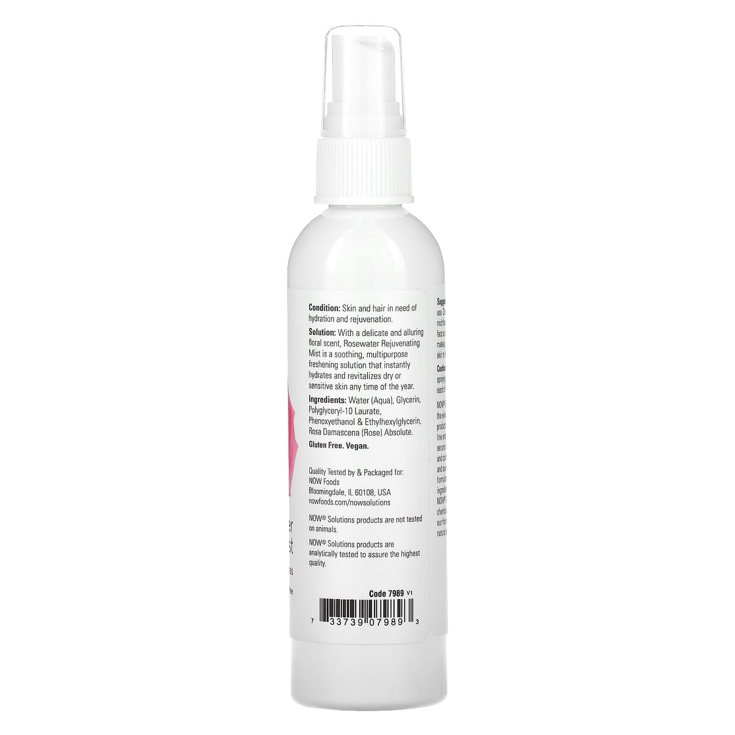 NOW Foods, Solutions, Rosewater Rejuvenating Mist, 4 fl oz (118 ml) - Image 2