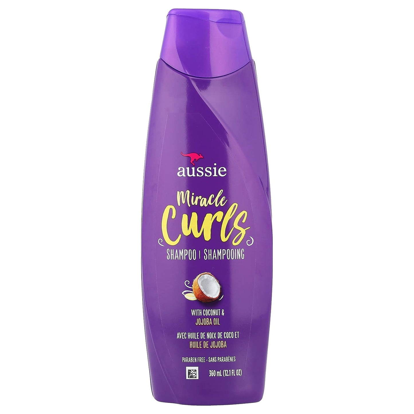 Aussie Miracle Curls Shampoo with Coconut & Jojoba Oil, Moisturizing and Gentle - Image 1