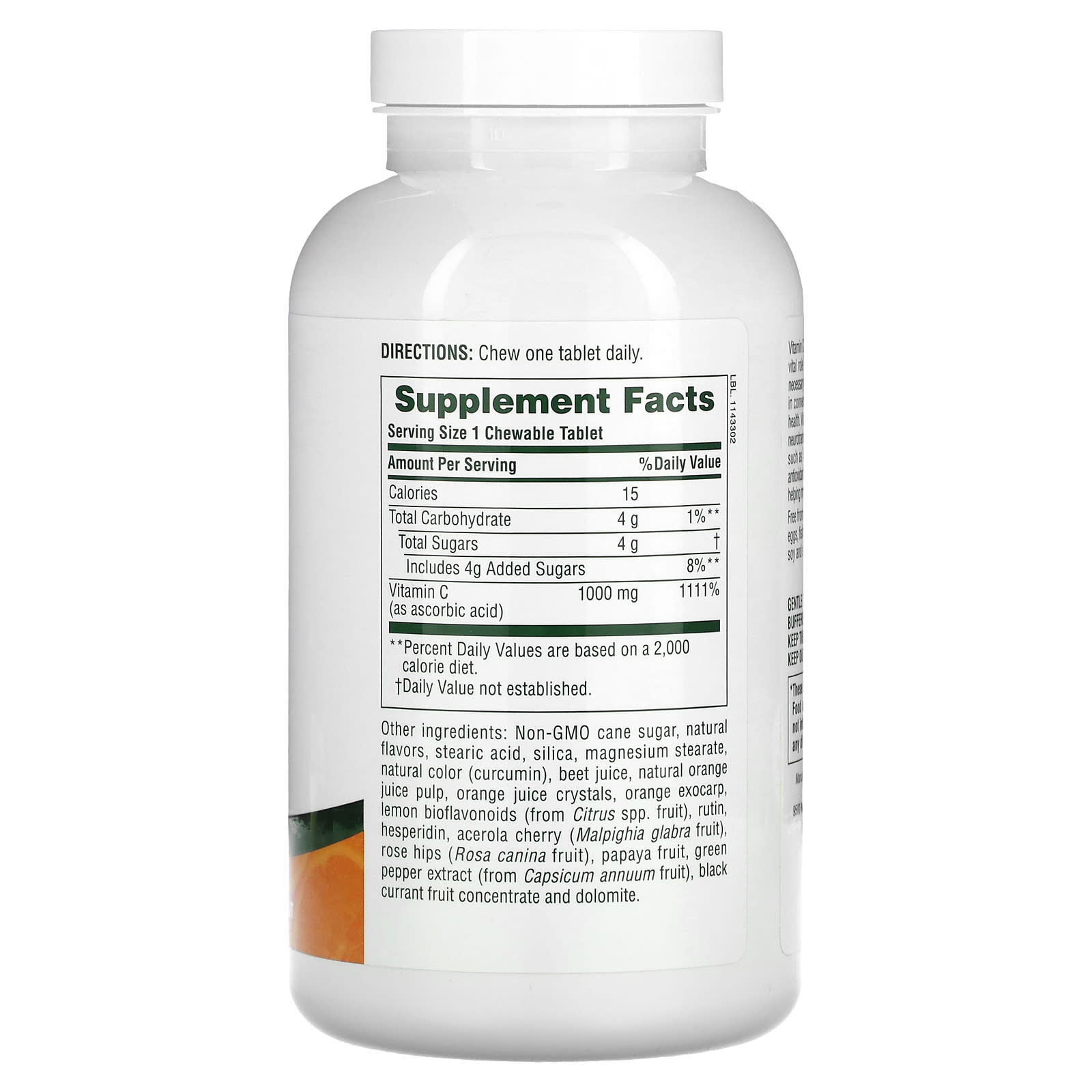 NaturesPlus, Chewable Orange Juice, Vitamin C, Natural Orange, 1,000 mg, 60 Tablets - Image 2