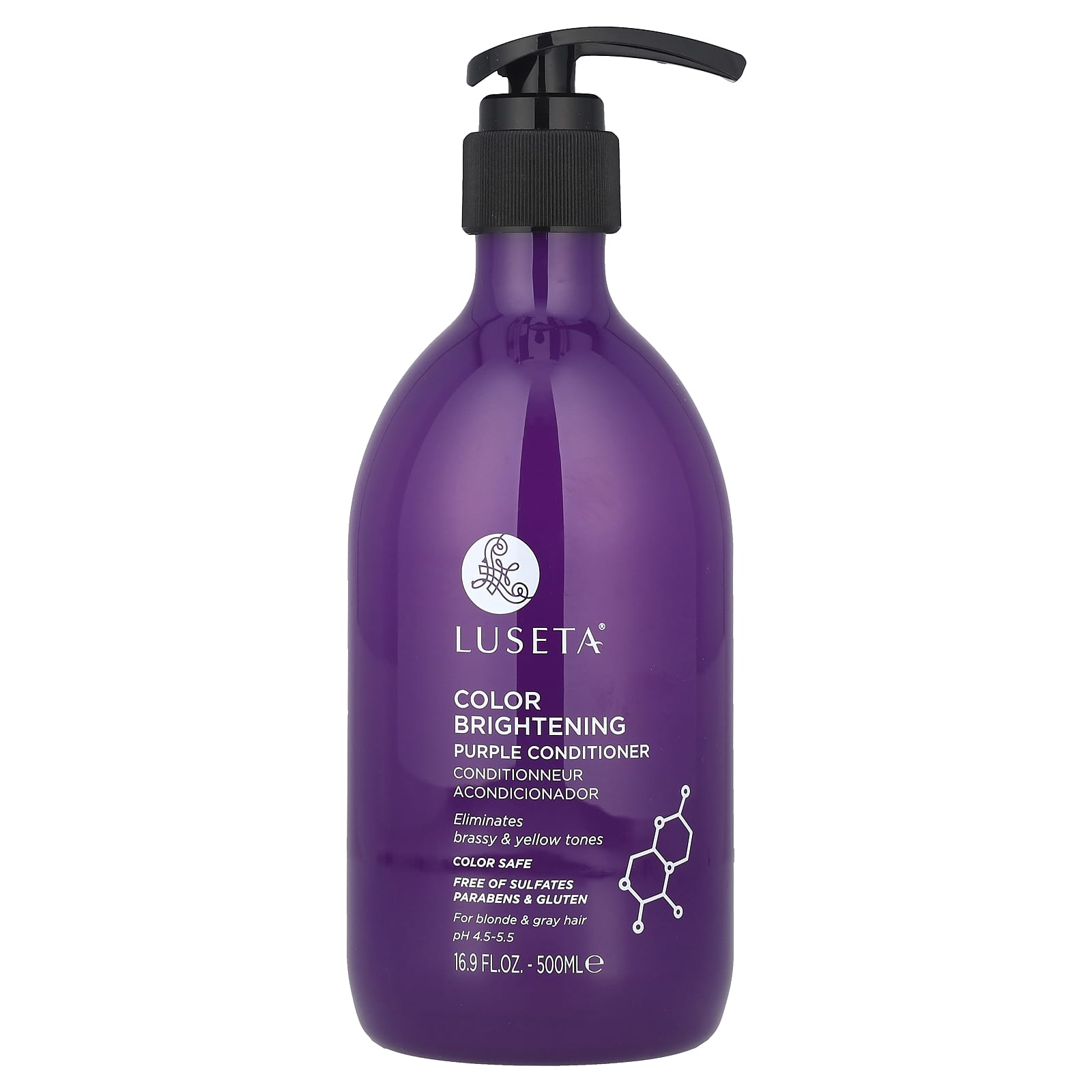 Luseta Beauty, Color Brightening, Purple Conditioner, For Blonde & Gray Hair, 16.9 fl oz (500 ml) - Image 1
