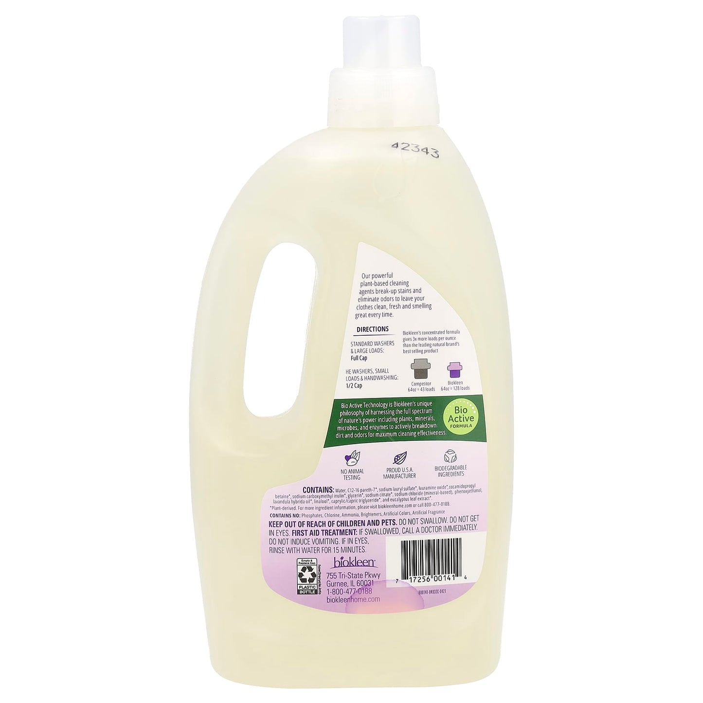 Eco-Friendly Laundry Liquid by Biokleen, 64 fl oz (1.89 L) - Image 2