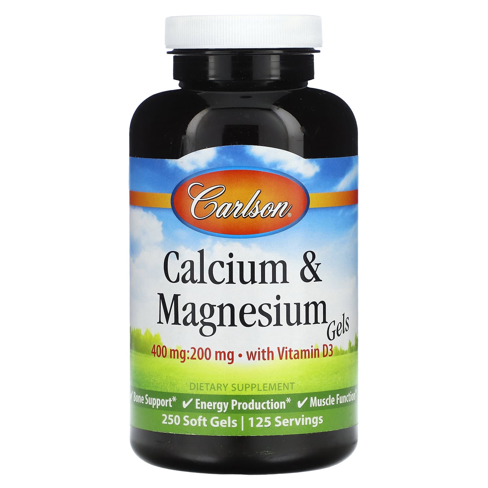 Carlson Calcium & Magnesium Gels with Vitamin D3 - Bone Support & Energy - Image 1