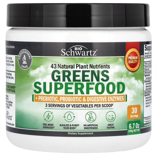 BioSchwartz Greens Superfood - 43 Natural Plant Nutrients & Probiotics - Image 1